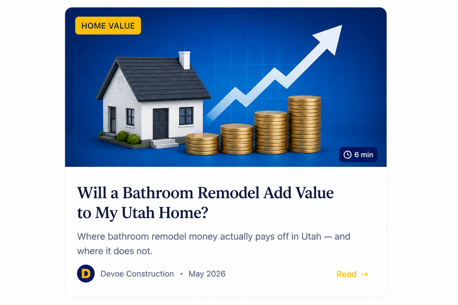 Will a Bathroom Remodel Add Value to My Utah Home?